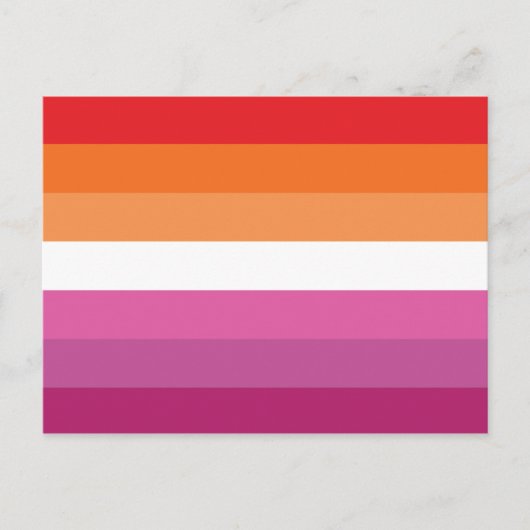 Carte Postale Drapeau de fierté lesbienne (Coucher de soleil) (Devant)