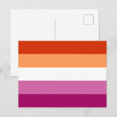 Carte Postale Drapeau de fierté lesbienne LGBTQ (Devant / Derrière)