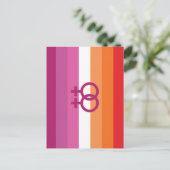 Carte Postale Drapeau de fierté lesbienne WLW (Debout devant)