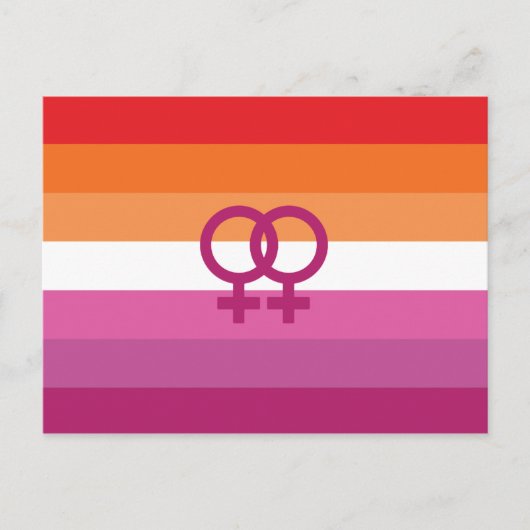 Carte Postale Drapeau de fierté lesbienne WLW (Coucher de soleil (Devant)