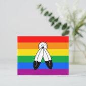 Carte Postale Drapeau de fierté LGBTQ+ bispirituel (Debout devant)