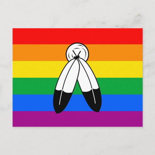 Carte Postale Drapeau de fierté LGBTQ+ bispirituel (Devant)