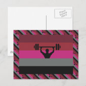 CARTE POSTALE DRAPEAU DE FIERTE MUSCLE (Devant / Derrière)