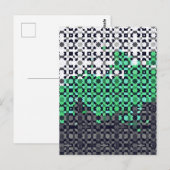 Carte Postale Drapeau de fierté Neutrois Abstrait Pixelisé Tripa (Devant / Derrière)