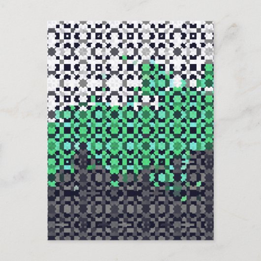 Carte Postale Drapeau de fierté Neutrois Abstrait Pixelisé Tripa (Devant)
