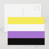 Carte Postale Drapeau de fierté non binaire (Devant / Derrière)
