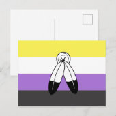Carte Postale Drapeau de fierté non binaire à double esprit (Devant / Derrière)