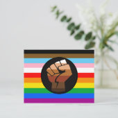 Carte Postale Drapeau de fierté POC de progrès LGBTQ+ (Debout devant)