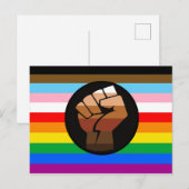 Carte Postale Drapeau de fierté POC de progrès LGBTQ+ (Devant / Derrière)