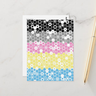 Carte Postale Drapeau de fierté polygender abstrait géométrique