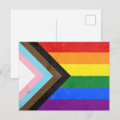 Carte Postale Drapeau de fierté Progress (Devant / Derrière)