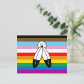 Carte Postale Drapeau de fierté Progress Pride LGBTQ+ Two-Spirit (Debout devant)