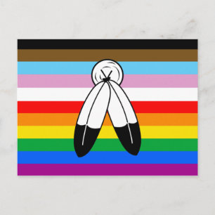 Carte Postale Drapeau de fierté Progress Pride LGBTQ+ Two-Spirit