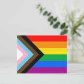 Carte Postale Drapeau de fierté progressiste LGBTQ+ (Debout devant)