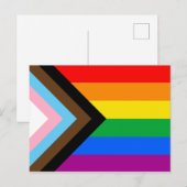 Carte Postale Drapeau de fierté progressiste LGBTQ+ (Devant / Derrière)