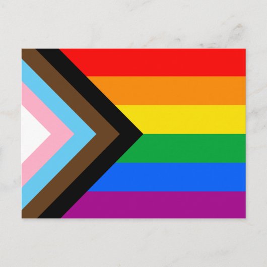 Carte Postale Drapeau de fierté progressiste LGBTQ+ (Devant)