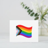 Carte Postale Drapeau de fierté progressiste ondulé (Debout devant)