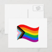 Carte Postale Drapeau de fierté progressiste ondulé (Devant / Derrière)