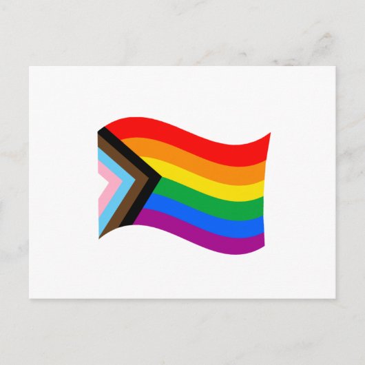 Carte Postale Drapeau de fierté progressiste ondulé (Devant)