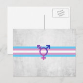 Carte Postale Drapeau de fierté trans (Devant / Derrière)
