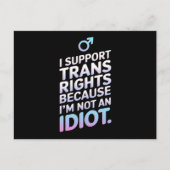 Carte Postale Drapeau de fierté trans allié soutien  (Devant)