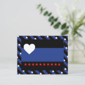 CARTE POSTALE DRAPEAU DE FILE DE PIED (Debout devant)