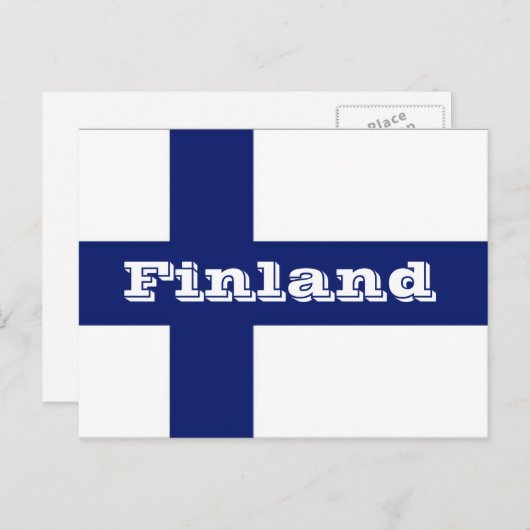 Carte Postale Drapeau de Finlande (Devant / Derrière)