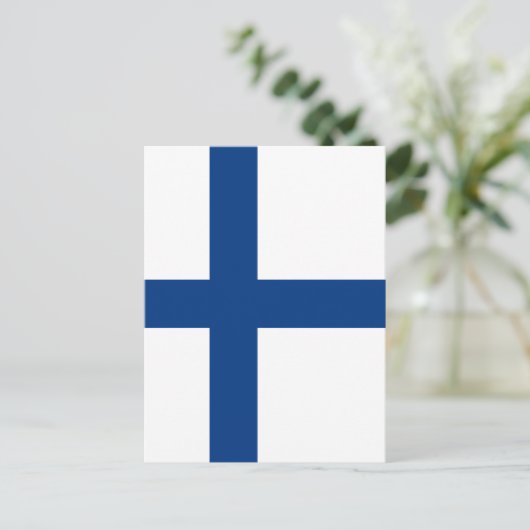 Carte Postale Drapeau de Finlande (Debout devant)