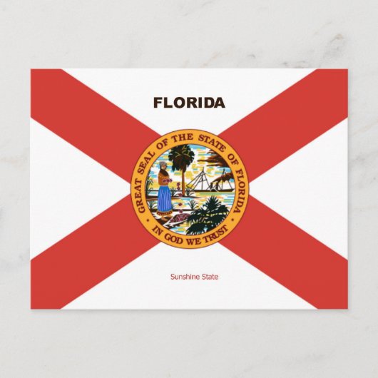 Carte Postale Drapeau de Floride et Slogan (Devant)