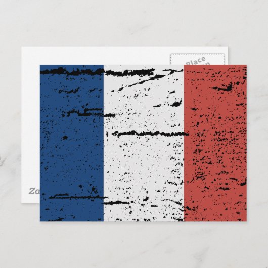 CARTE POSTALE DRAPEAU DE FRANCE (Devant / Derrière)