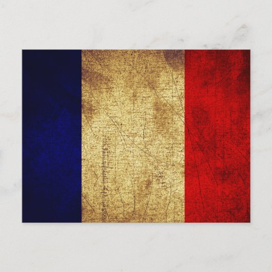 Carte Postale Drapeau de France Grunge (Devant)