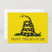 Carte Postale Drapeau de Gadsden (Ne me marche pas dessus) (Drap (Devant / Derrière)