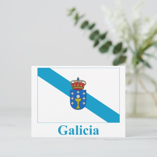 Carte Postale Drapeau de Galice avec nom (Debout devant)