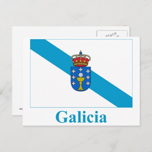 Carte Postale Drapeau de Galice avec nom (Devant / Derrière)
