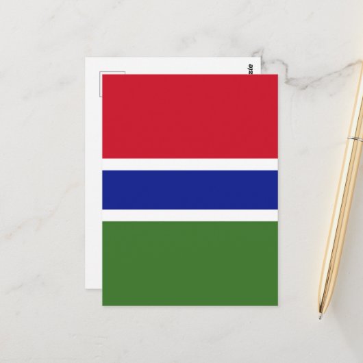 Carte Postale Drapeau de Gambie (Devant/Arrière en situation)