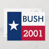 Carte Postale Drapeau de George W Bush 2001 au Texas (Devant / Derrière)