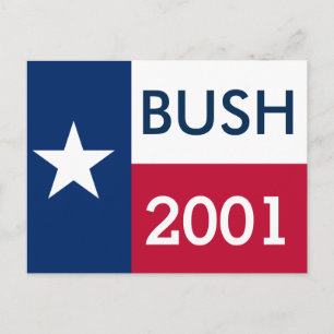 Carte Postale Drapeau de George W Bush 2001 au Texas