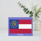 Carte Postale Drapeau de Géorgie (Debout devant)