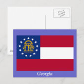 Carte Postale Drapeau de Géorgie (Devant / Derrière)