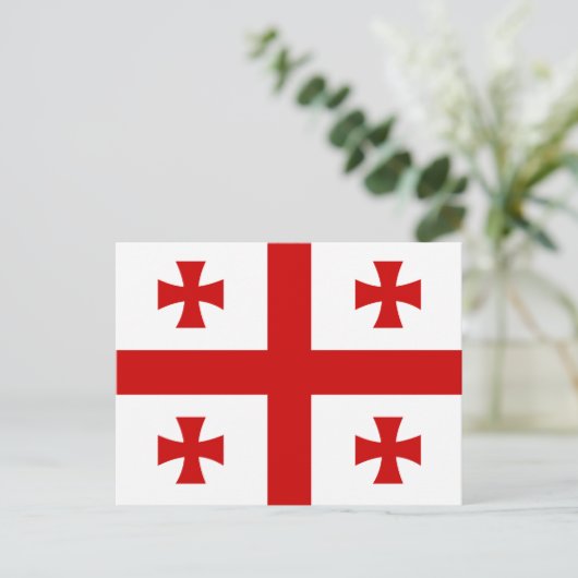 Carte Postale Drapeau de Géorgie (Debout devant)