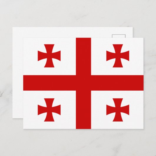 Carte Postale Drapeau de Géorgie (Devant / Derrière)