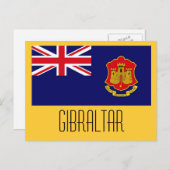 Carte Postale Drapeau de Gibraltar (Devant / Derrière)