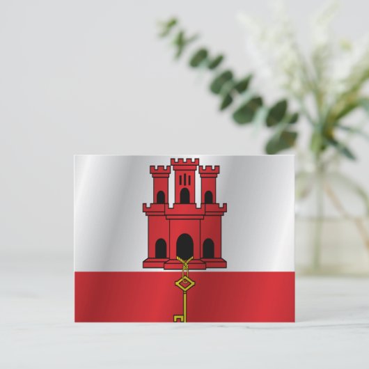 Carte Postale Drapeau de Gibraltar (Debout devant)