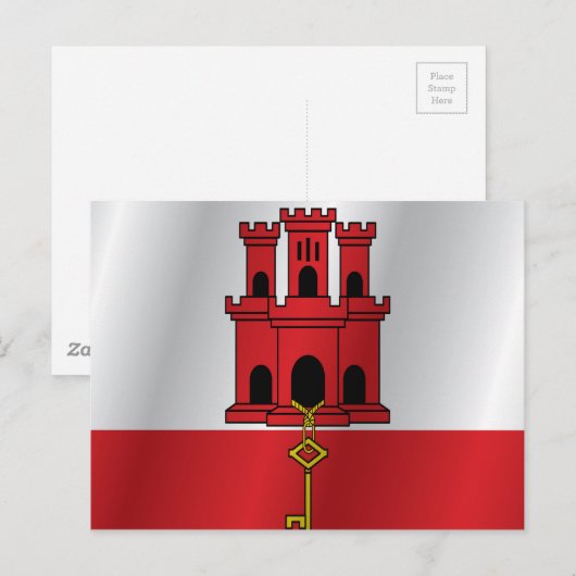 Carte Postale Drapeau de Gibraltar (Devant / Derrière)