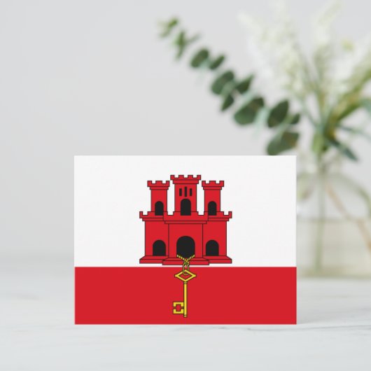 Carte Postale Drapeau de Gibraltar (Debout devant)