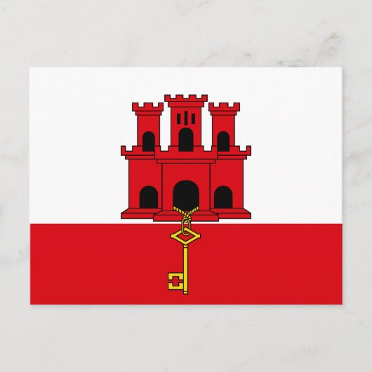 Carte Postale Drapeau de Gibraltar (Devant)