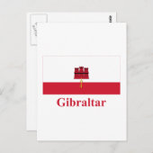 Carte Postale Drapeau de Gibraltar avec nom (Devant / Derrière)