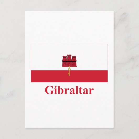 Carte Postale Drapeau de Gibraltar avec nom (Devant)