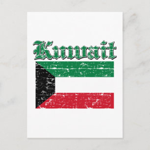 Carte Postale Drapeau de Grunge au Koweït
