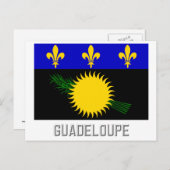 Carte Postale Drapeau de Guadeloupe avec nom (Devant / Derrière)